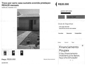 Mutuário do programa Minha Casa Minha Vida em Apucarana tenta vender residência em site de compras